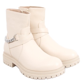 Botas com corrente Cindy Beige bege