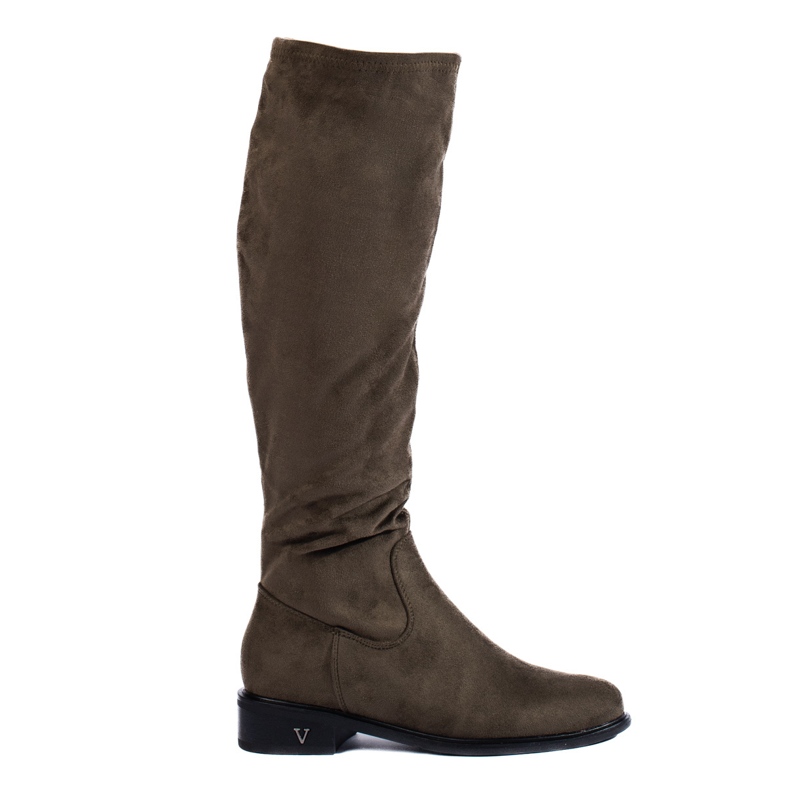 Botas femininas de camurça verde escuro Shelovet