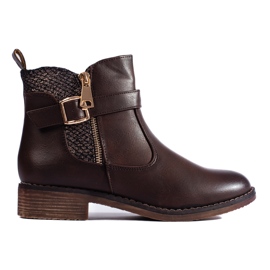 Botins rasos Shelovet castanhos marrom