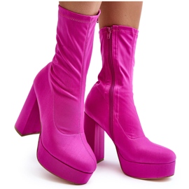 PH2 Botins de salto alto com fecho, Fúcsia Peculia rosa