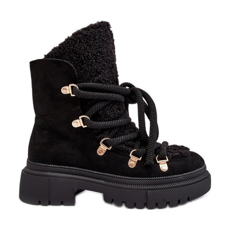PS1 Botas de neve femininas com amarração Shala preta preto PS1 Botas de neve femininas com amarração Shala preta preto