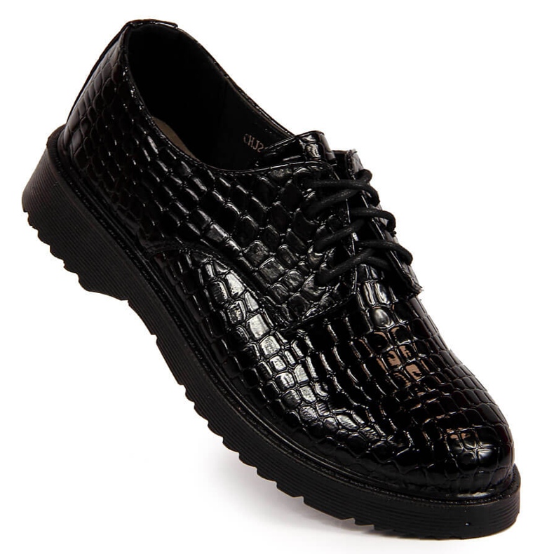 Sapatos oxford femininos lacados, pretos, T.Sokolski J23-324