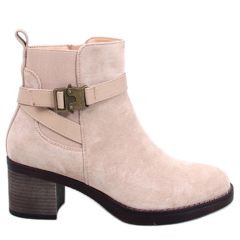 Botins de salto estável Yonda Beige bege