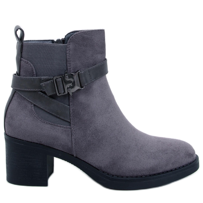 Botins de salto estável Yonda Grey cinza