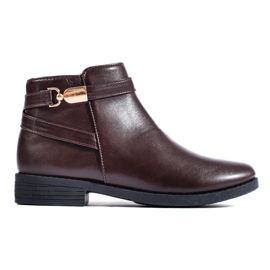 Botins baixos femininos Shelovet marrons marrom