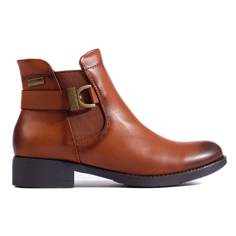 Botas Chelsea camelo femininas Shelovet castanho