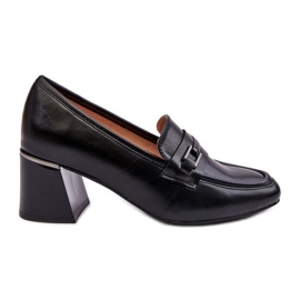 Vinceza Sapatos de couro com salto alto preto Idona preto