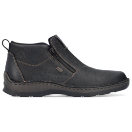 Botins masculinos de couro com isolamento e zíper, pretos Rieker 05398-00 Botins masculinos de couro com isolamento e zíper, pretos Rieker 05398-00