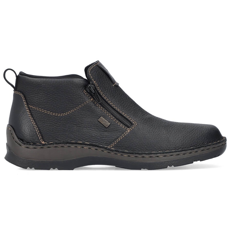 Botins masculinos de couro com isolamento e zíper, pretos Rieker 05398-00