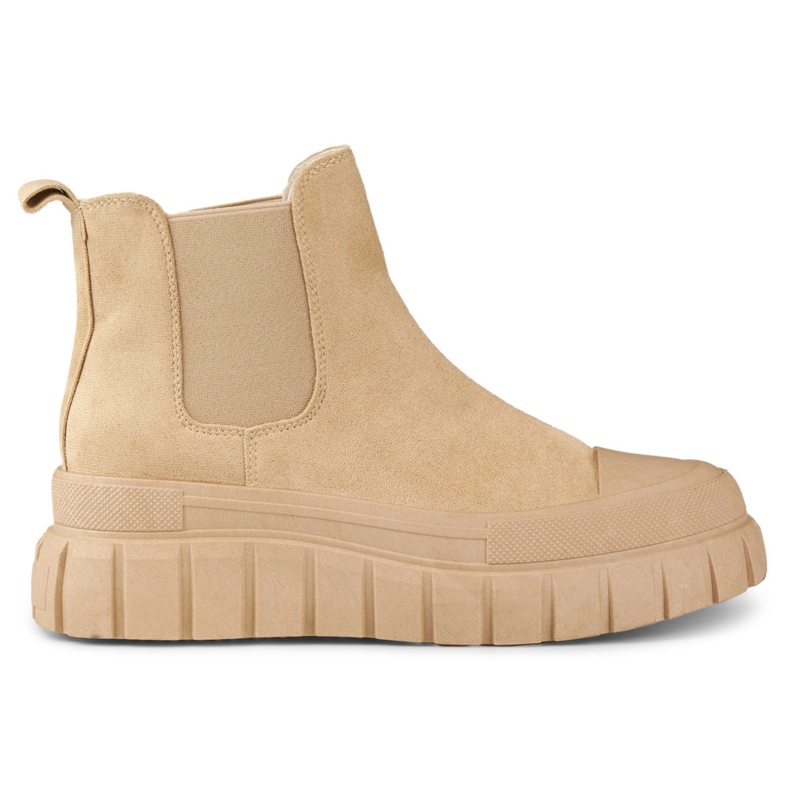 Botas Chelsea esportivas femininas bege escuro