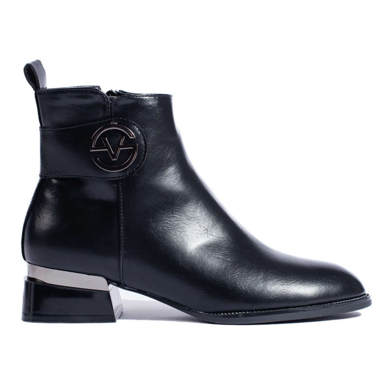 Botas rasas elegantes pretas da Vinceza preto
