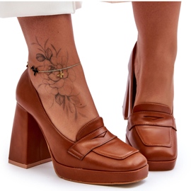 Sweet Shoes Sapatos de salto alto Camel Alisa marrom