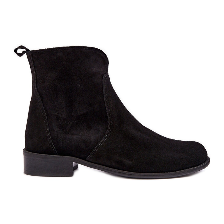 Botas femininas de camurça com zíper pretas Nicole 2829 preto