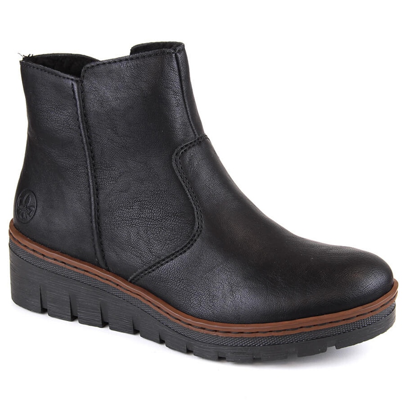 Botas femininas pretas confortáveis ​​e isoladas Rieker X9165-00 preto
