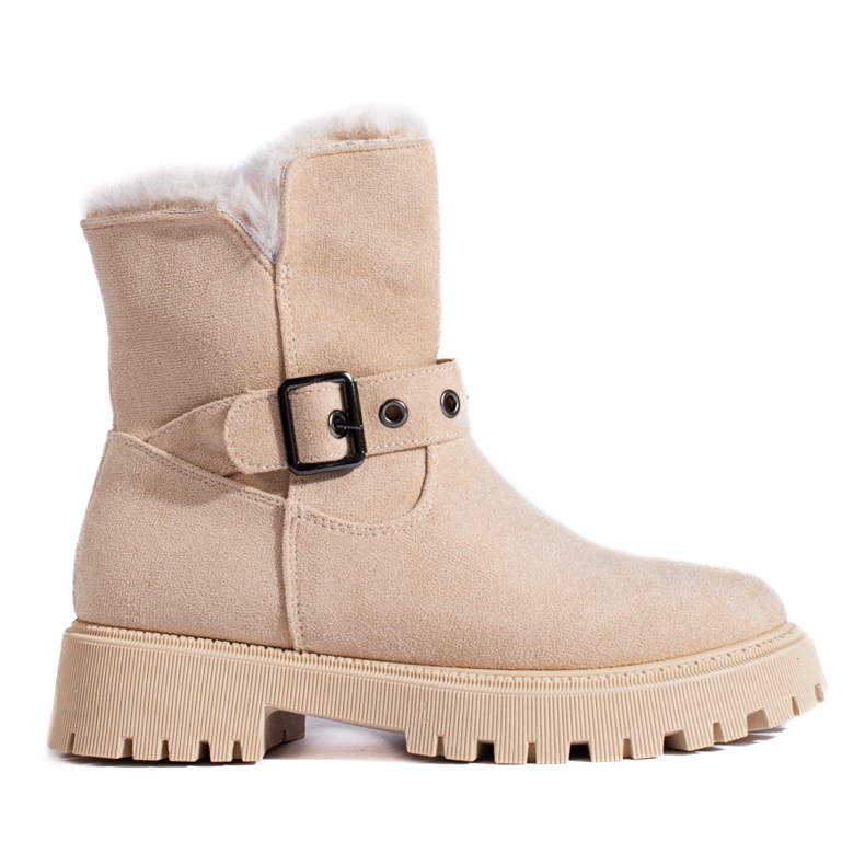 Botas de neve bege com fivela Vinceza