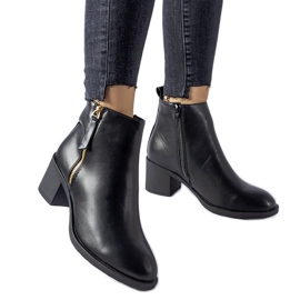 Botins pretos clássicos de salto baixo Ivano