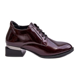 Vinceza Sapatos Brogue femininos Borgonha com cordões da Banosa vermelho