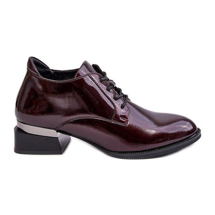 Vinceza Sapatos Brogue femininos Borgonha com cordões da Banosa vermelho