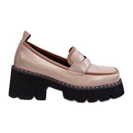 S.Barski Mocassins femininos de couro D&amp;A MR870-32 bege