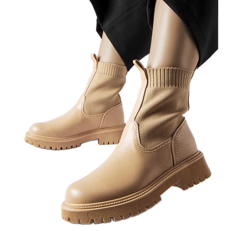 Botas de camurça ecológica bege Big Star MM274542