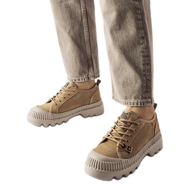 Tênis de couro bege Big Star KK274511