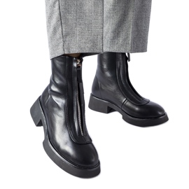 Botins pretos com isolamento e zíper Baldo