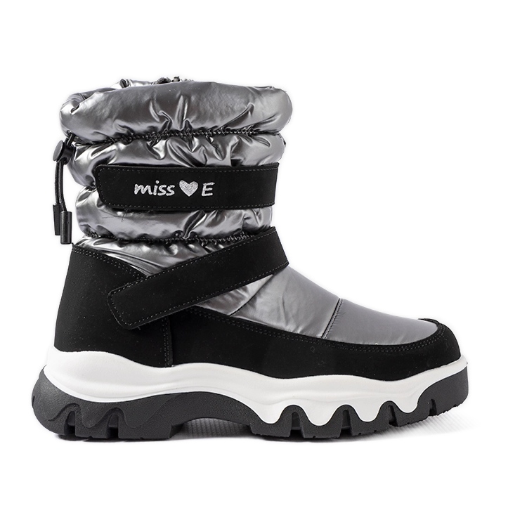 Miss Botas de neve femininas Staturano pretas e cinza preto