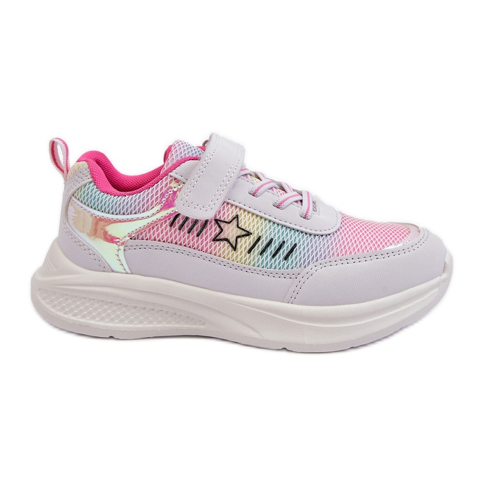 News Calçado desportivo feminino com velcro multicolorido Adriney branco