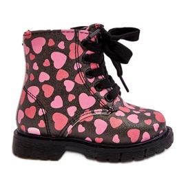 Botins infantis isolados com zíper, Dolida Preto e Rosa