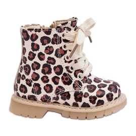 Botins infantis isolados com zíper, Dolida bege e marrom Botins infantis isolados com zíper, Dolida bege e marrom