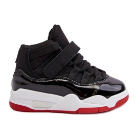 Calçado desportivo infantil com atacadores preto e vermelho Darina