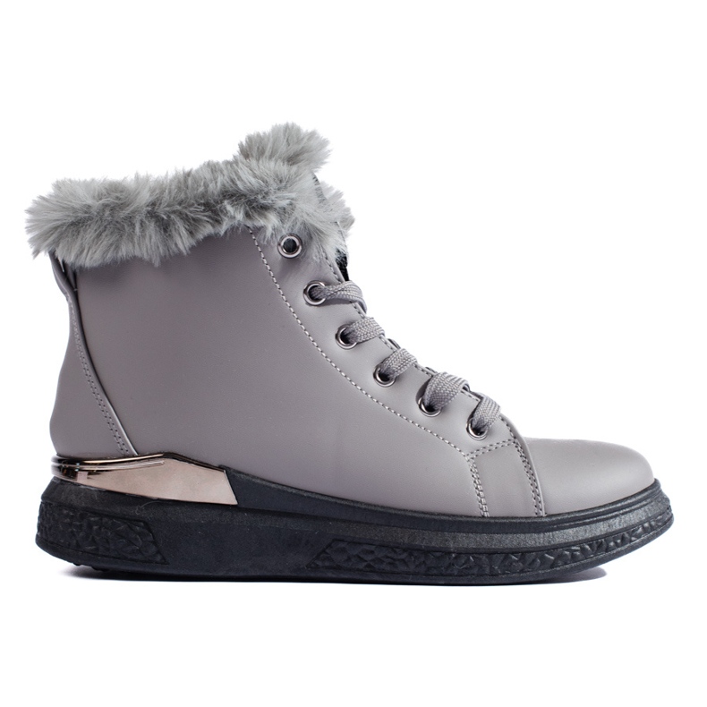 Botins com cadarço Shelovet com isolamento cinza