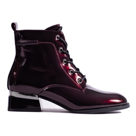 Botins com cadarço envernizados bordô Vinceza. vermelho Botins com cadarço envernizados bordô Vinceza. vermelho