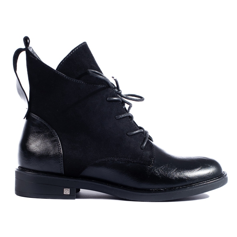 W. Potocki Botins pretos Potocki com salto baixo