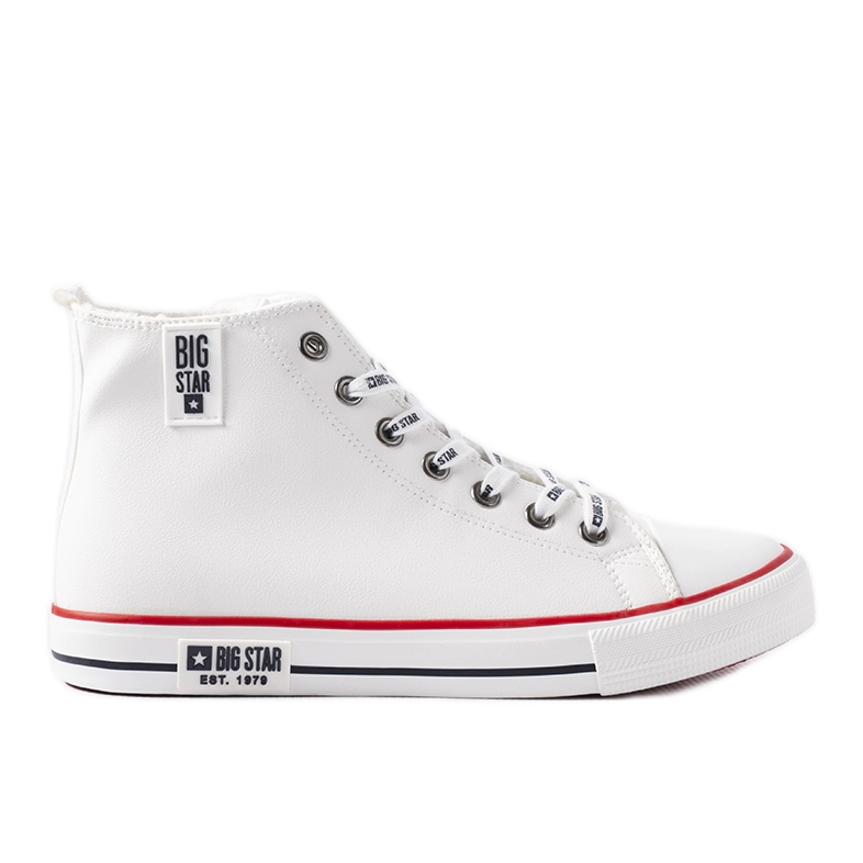 Tênis masculino branco de cano alto Big star KK174345