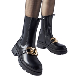 Botins pretos com corrente Thierry