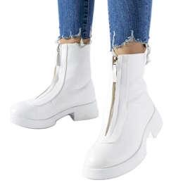 Botins brancos com isolamento e zíper Baldo