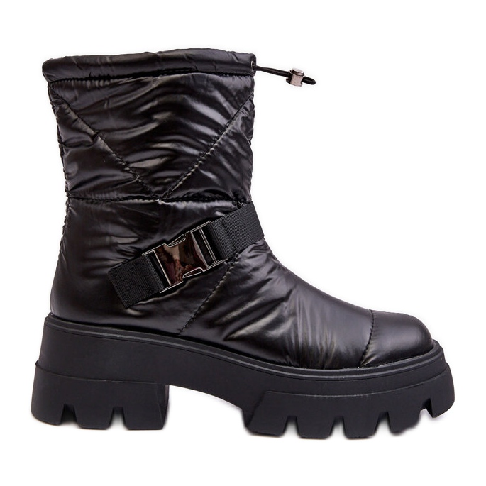 PH2 Botins femininos com sola maciça e salto plano, Black Werikse preto