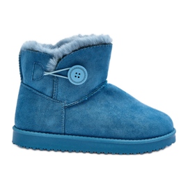 PS1 Botas de neve femininas isoladas com decoração, Siriol Azul