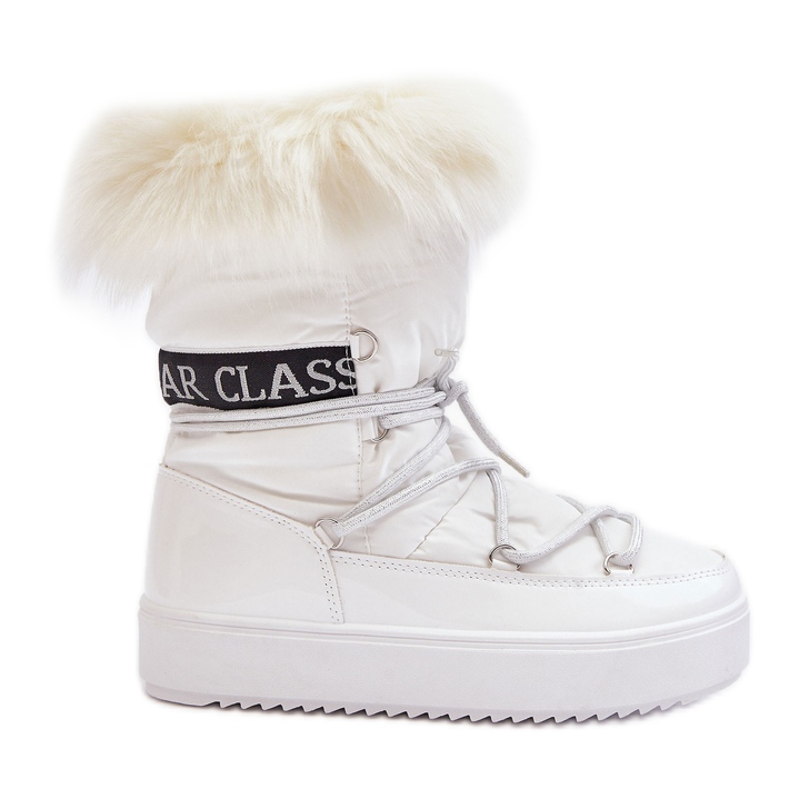 PS1 Botas de neve femininas com cordões brancas Santero branco