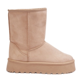 PS1 Botas de neve femininas bege Abrams com isolamento de pele PS1 Botas de neve femininas bege Abrams com isolamento de pele
