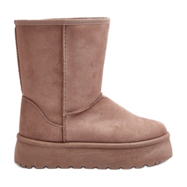 PS1 Botas femininas com isolamento de pele para neve Abrams bege escuro