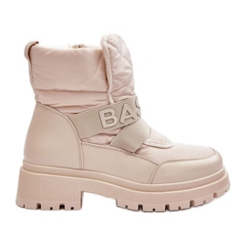 PS1 Botas femininas de neve isoladas com zíper bege claro Zeva PS1 Botas femininas de neve isoladas com zíper bege claro Zeva