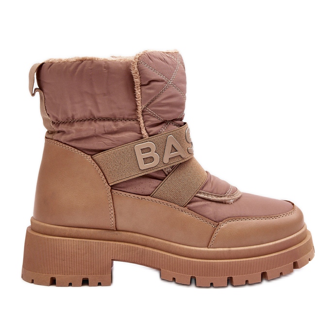 PS1 Botas de neve isoladas com zíper feminino bege Zeva