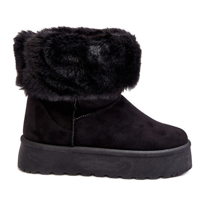 PS1 Botas de neve femininas com pele preta Rainsa preto