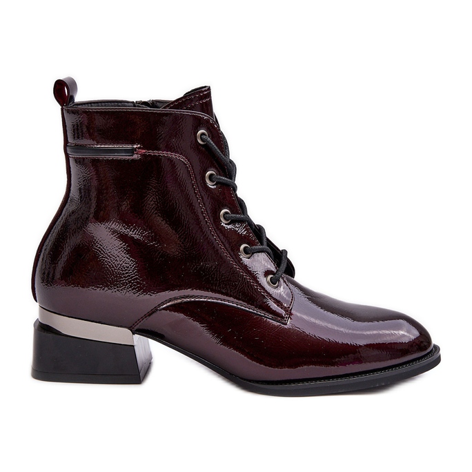Vinceza Botins com isolamento envernizado Borgonha Achonia vermelho Vinceza Botins com isolamento envernizado Borgonha Achonia vermelho