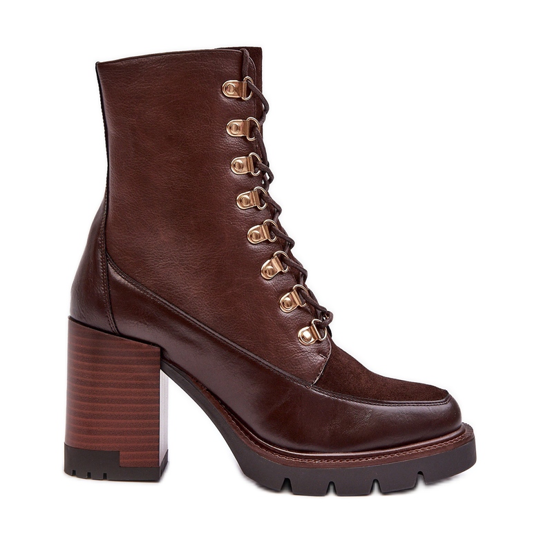 Vinceza Botins maciços com atacadores castanho Lathia castanho