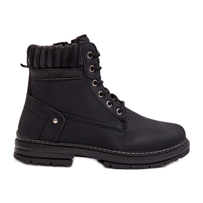 News Botas femininas com isolamento de couro preto Katalis preto
