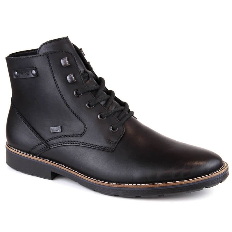 Botas impermeáveis ​​de couro isoladas com lã Rieker M RKR624 pretas preto