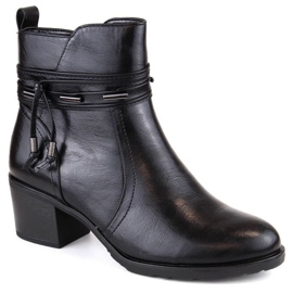 Botins isolados de salto alto com decoração Jezzi W JEZ415A, preto Botins isolados de salto alto com decoração Jezzi W JEZ415A, preto